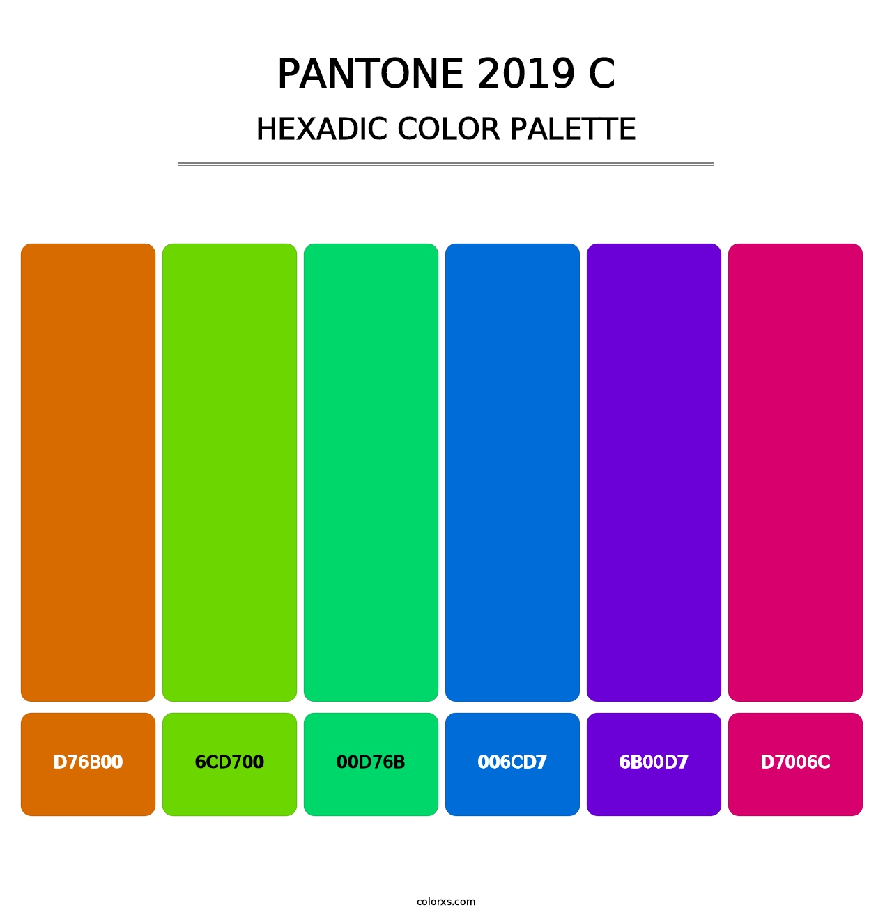 PANTONE 2019 C - Hexadic Color Palette