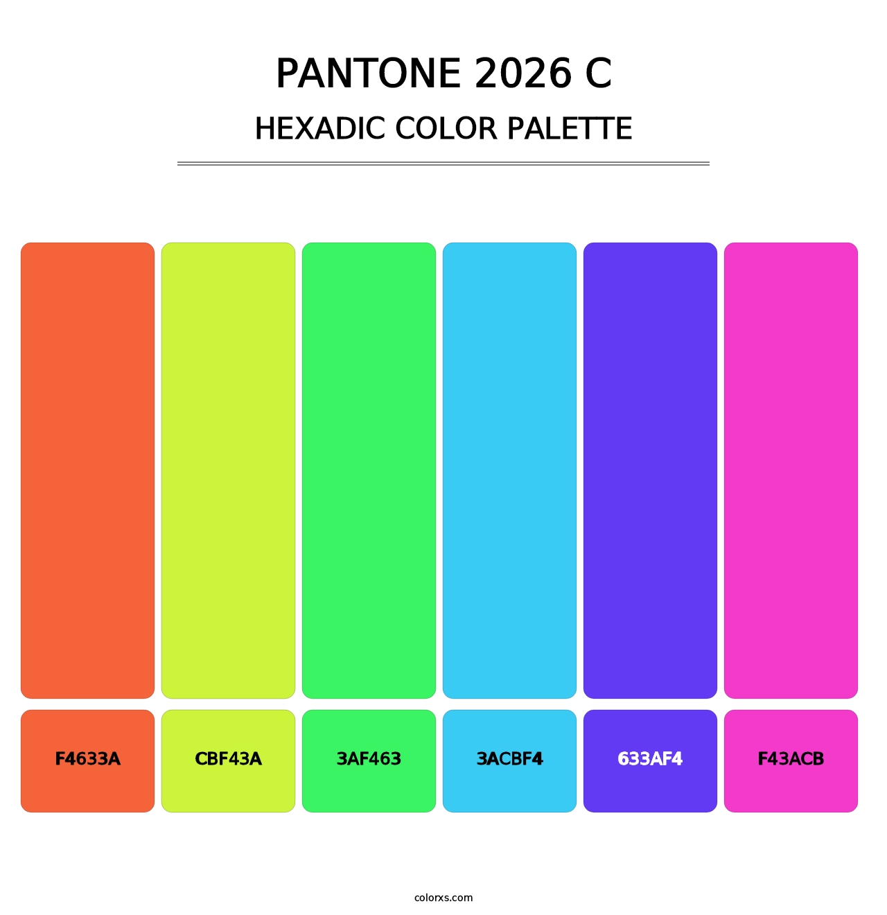 PANTONE 2026 C - Hexadic Color Palette