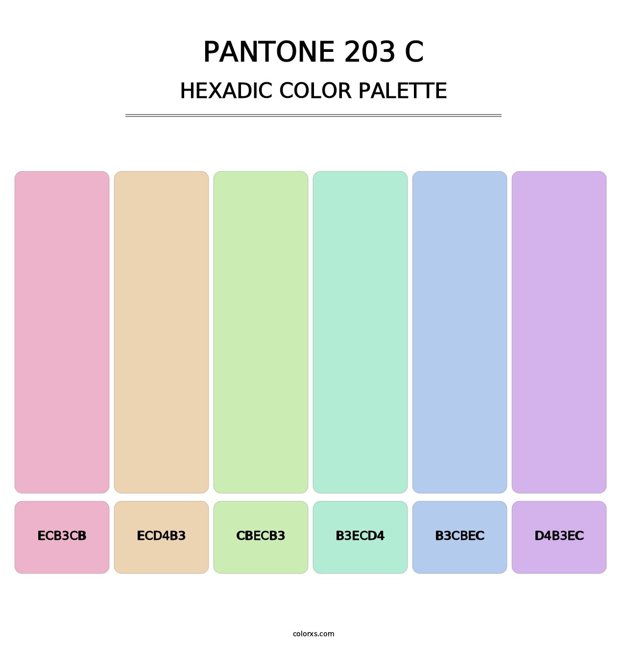 PANTONE 203 C - Hexadic Color Palette
