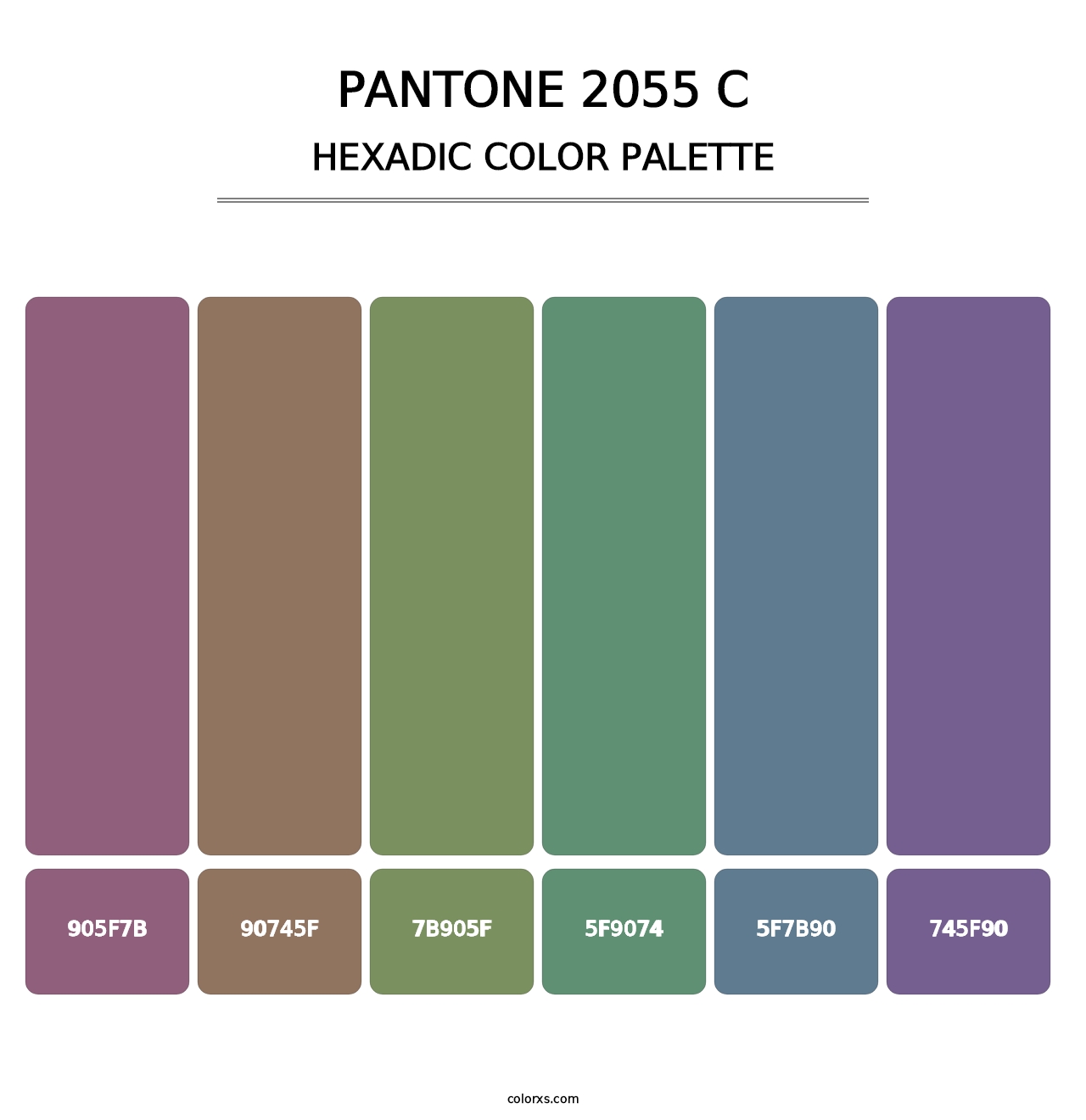 PANTONE 2055 C - Hexadic Color Palette