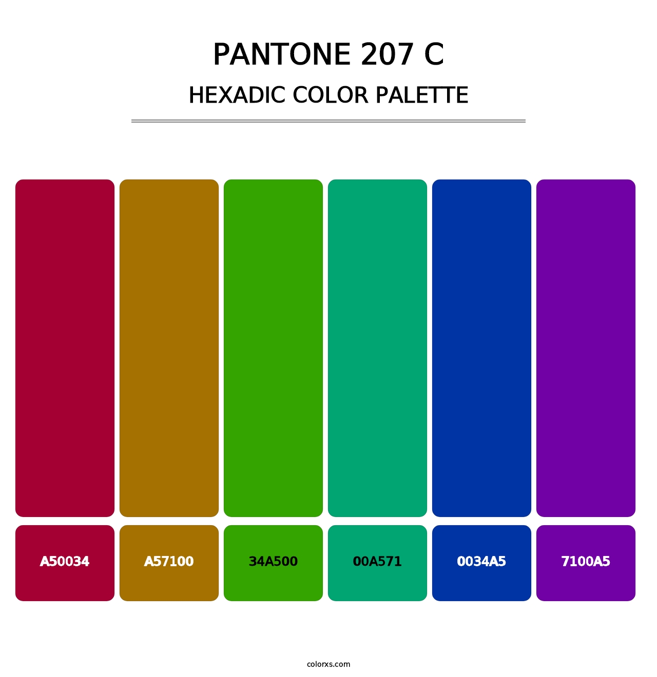 PANTONE 207 C - Hexadic Color Palette