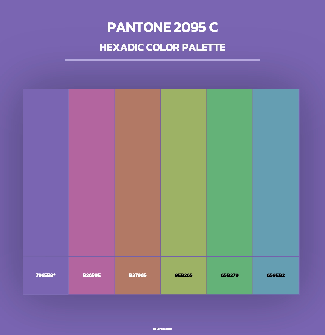 PANTONE 2095 C - Hexadic Color Palette