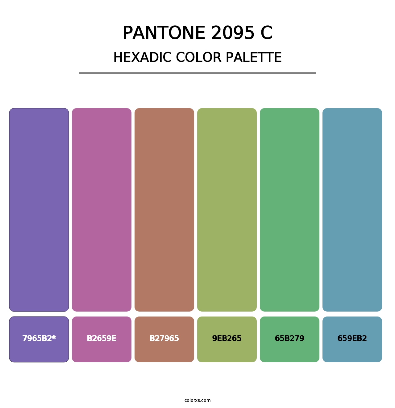 PANTONE 2095 C - Hexadic Color Palette
