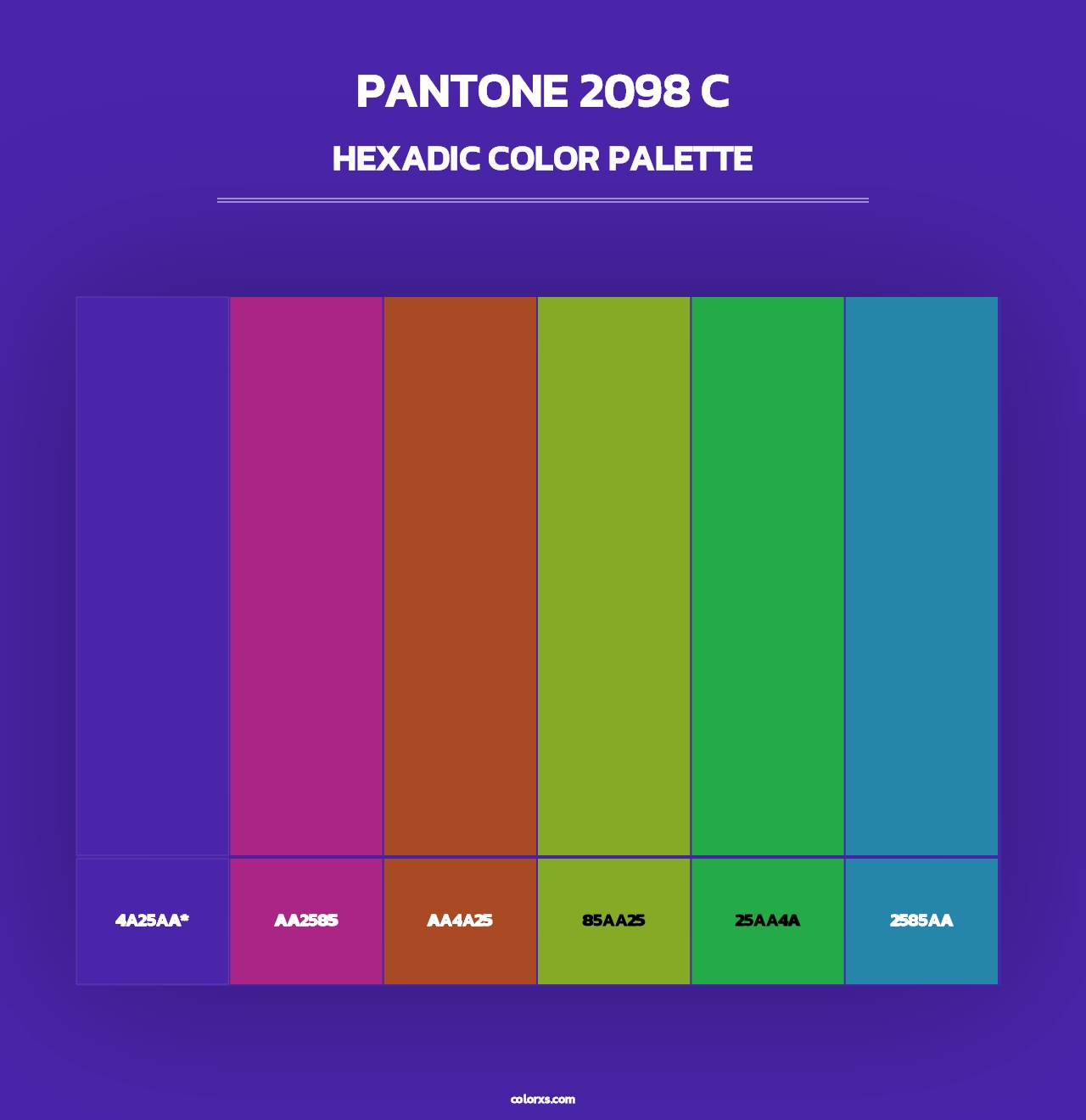 PANTONE 2098 C - Hexadic Color Palette