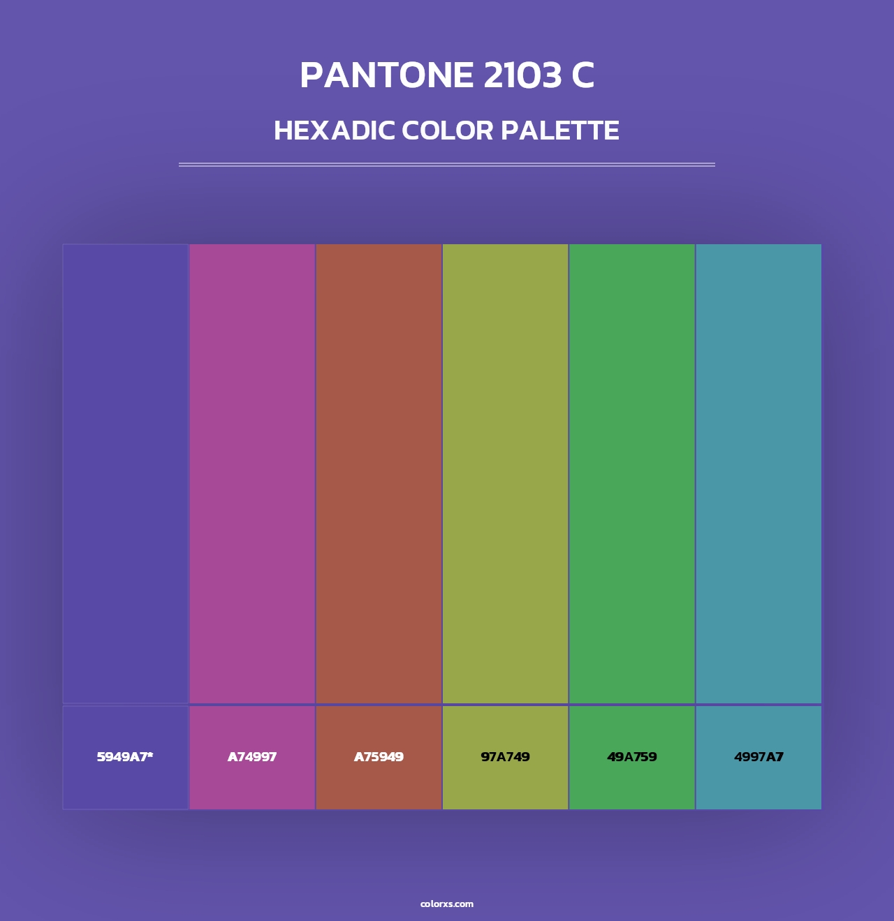 PANTONE 2103 C - Hexadic Color Palette
