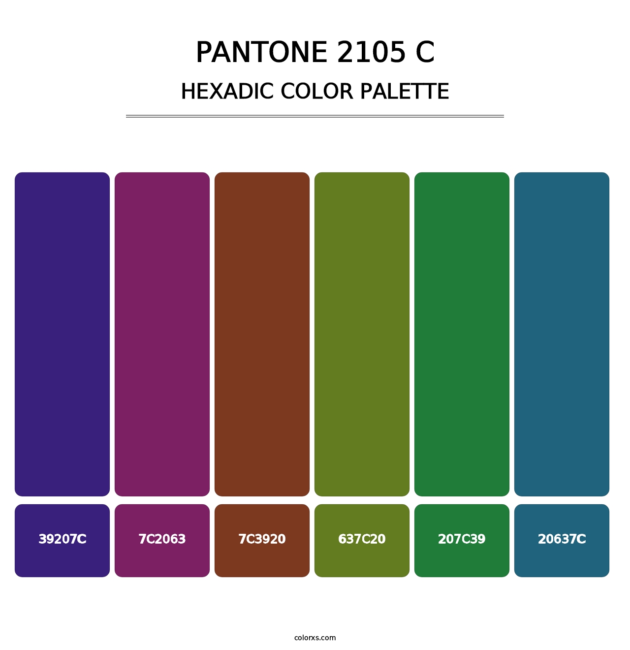 PANTONE 2105 C - Hexadic Color Palette