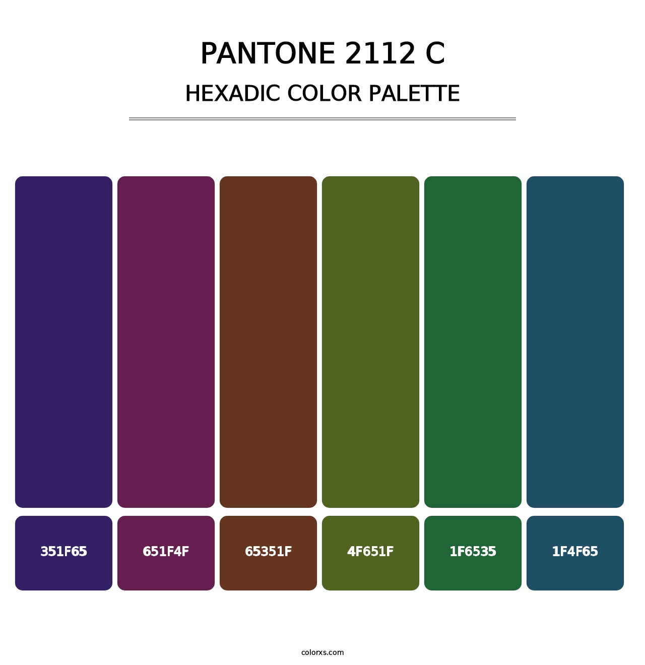 PANTONE 2112 C - Hexadic Color Palette