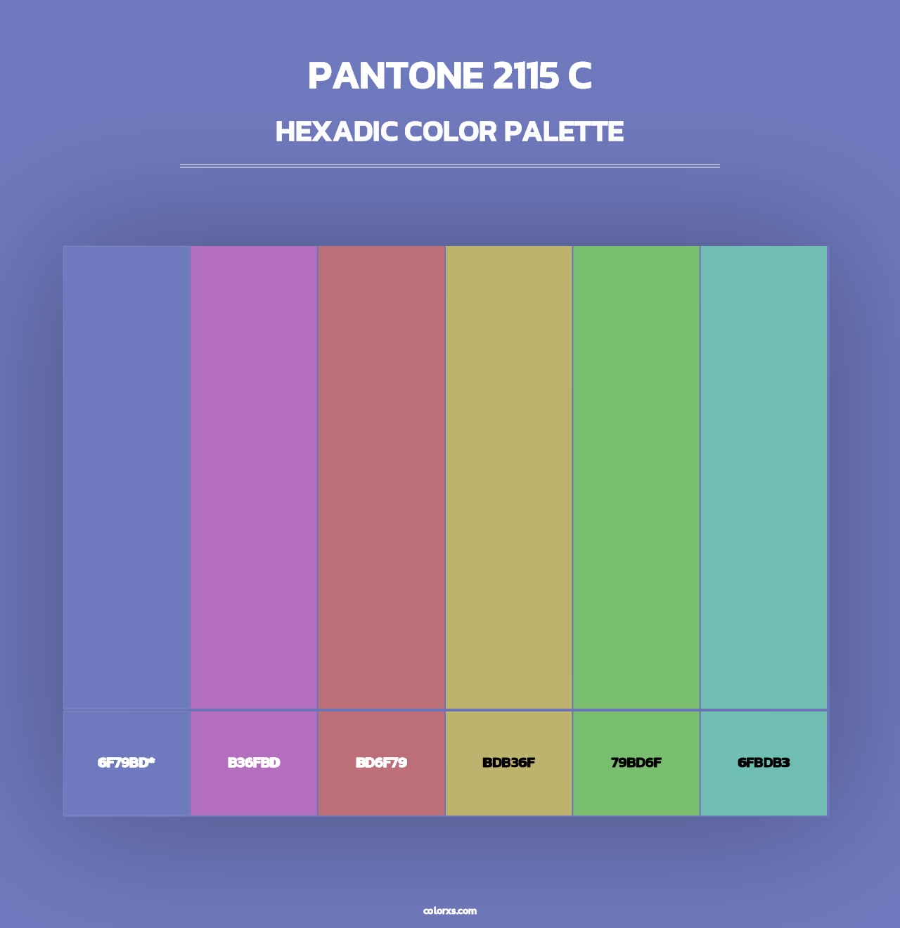 PANTONE 2115 C - Hexadic Color Palette