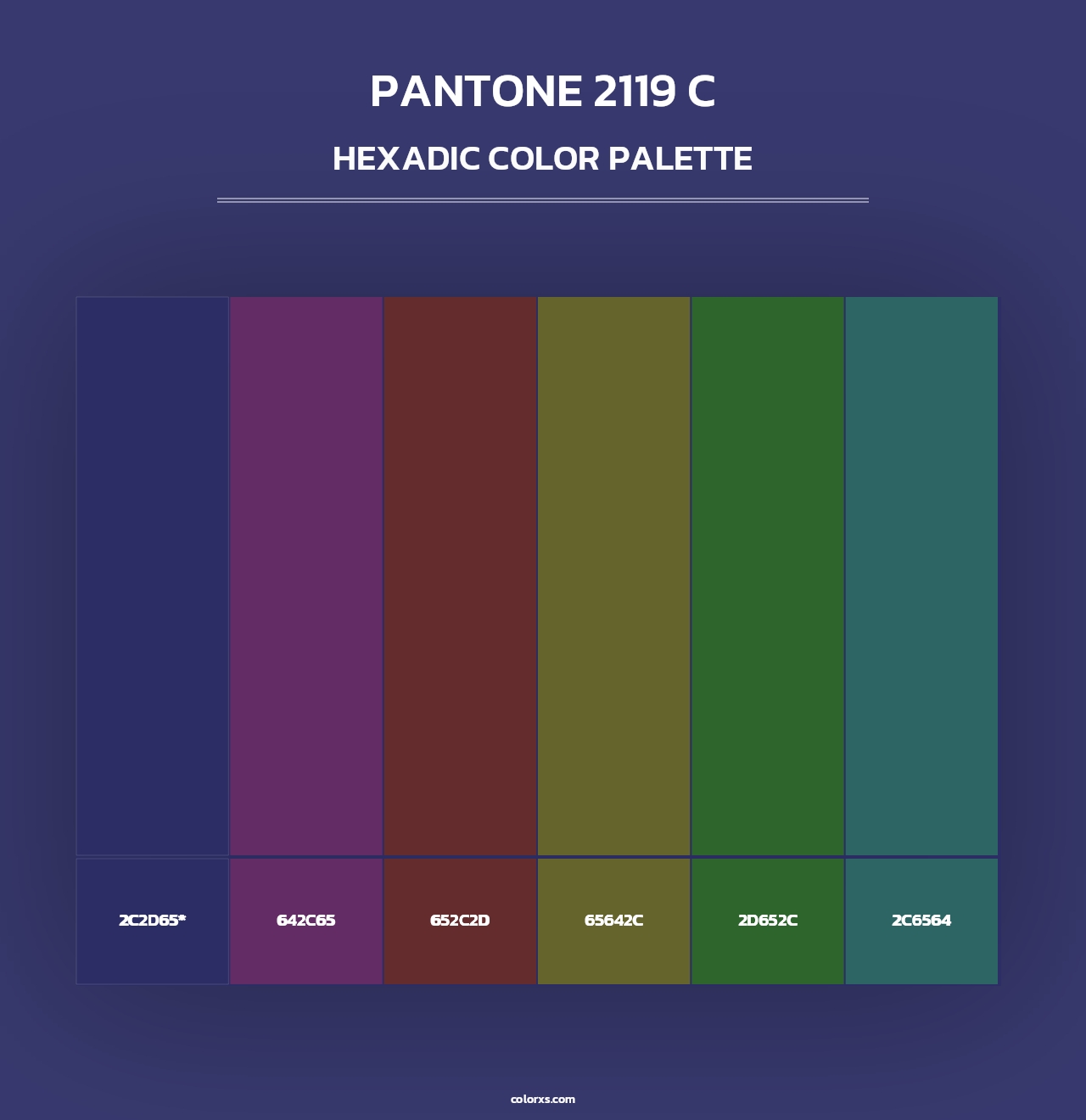 PANTONE 2119 C - Hexadic Color Palette