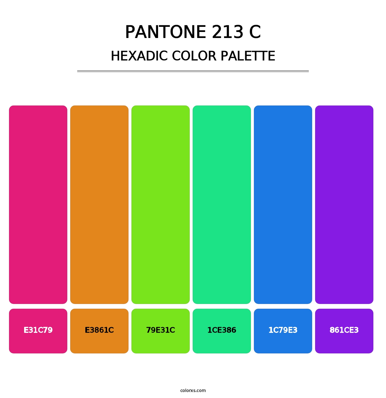 PANTONE 213 C - Hexadic Color Palette
