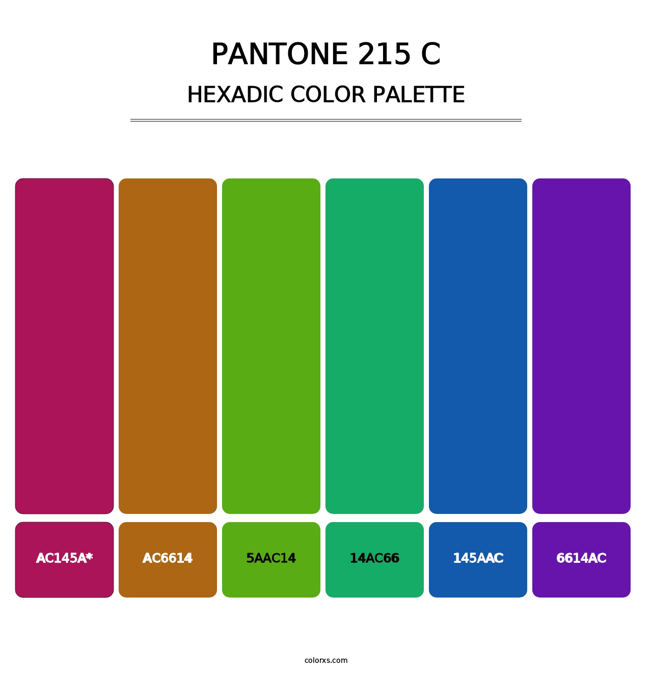 PANTONE 215 C - Hexadic Color Palette