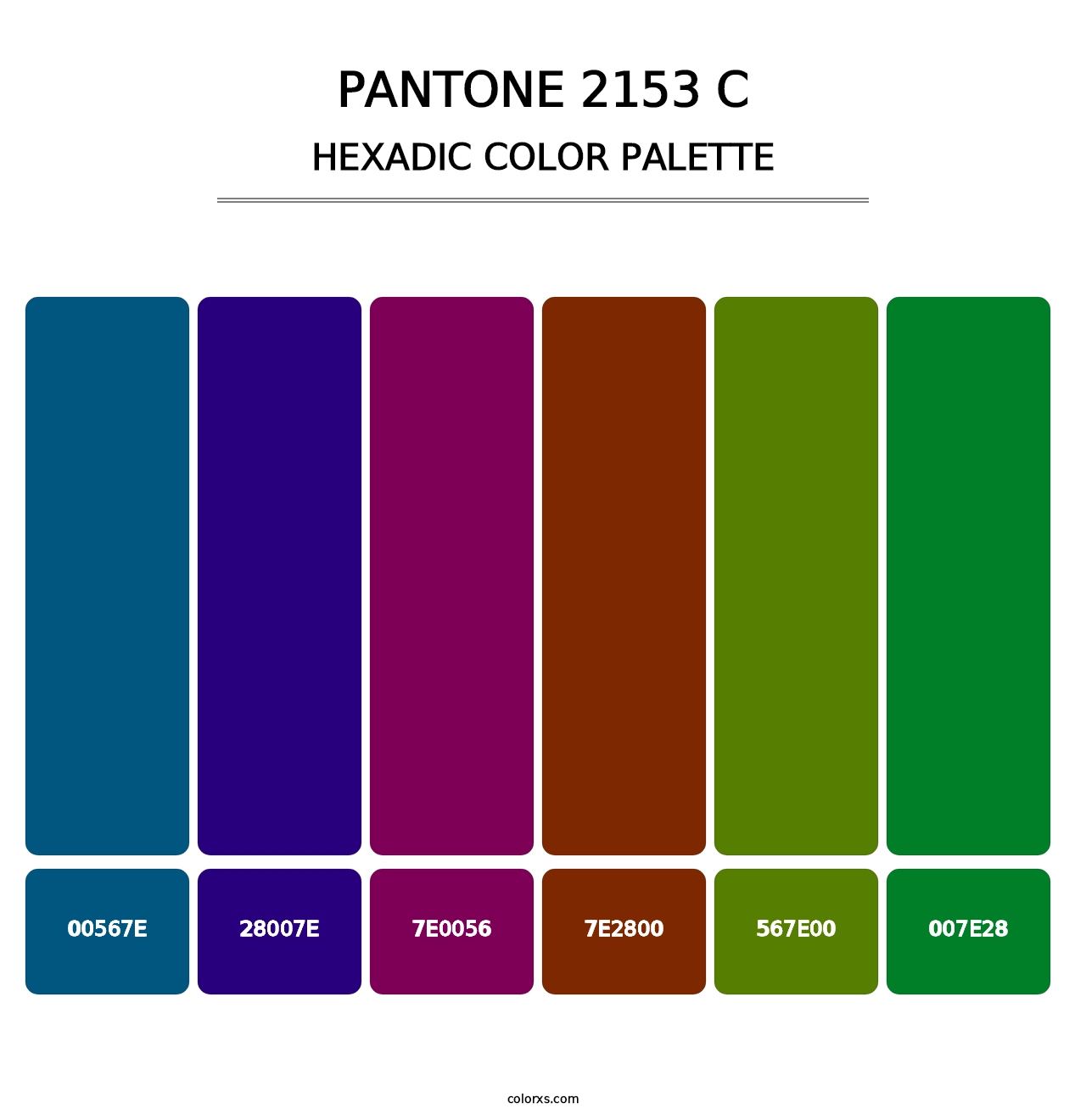 PANTONE 2153 C - Hexadic Color Palette