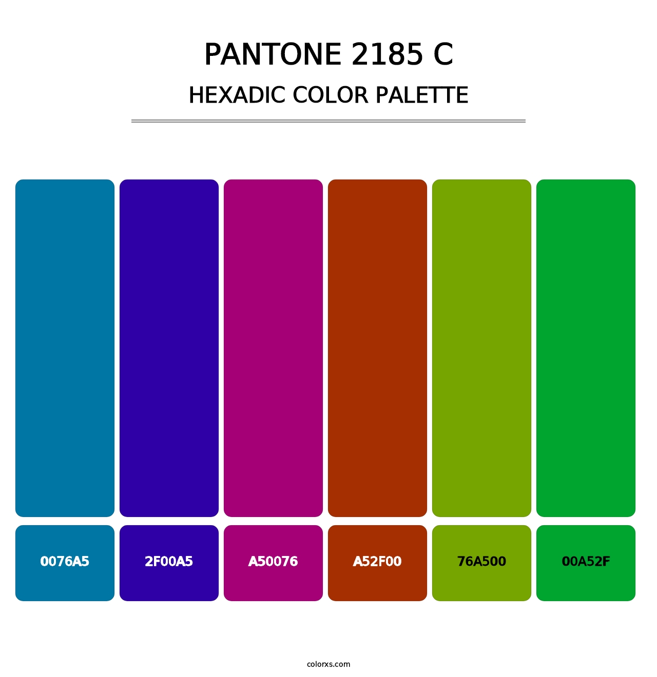PANTONE 2185 C - Hexadic Color Palette