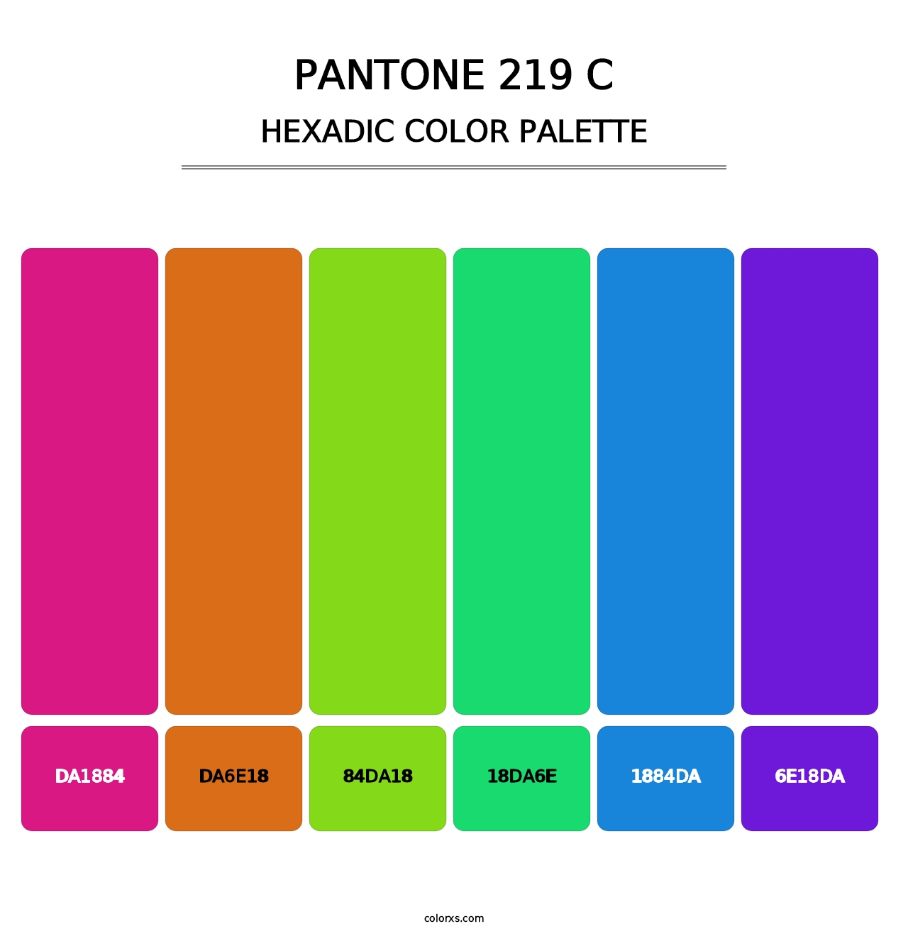 PANTONE 219 C - Hexadic Color Palette