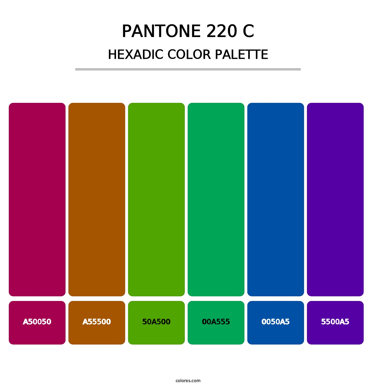 PANTONE 220 C - Hexadic Color Palette