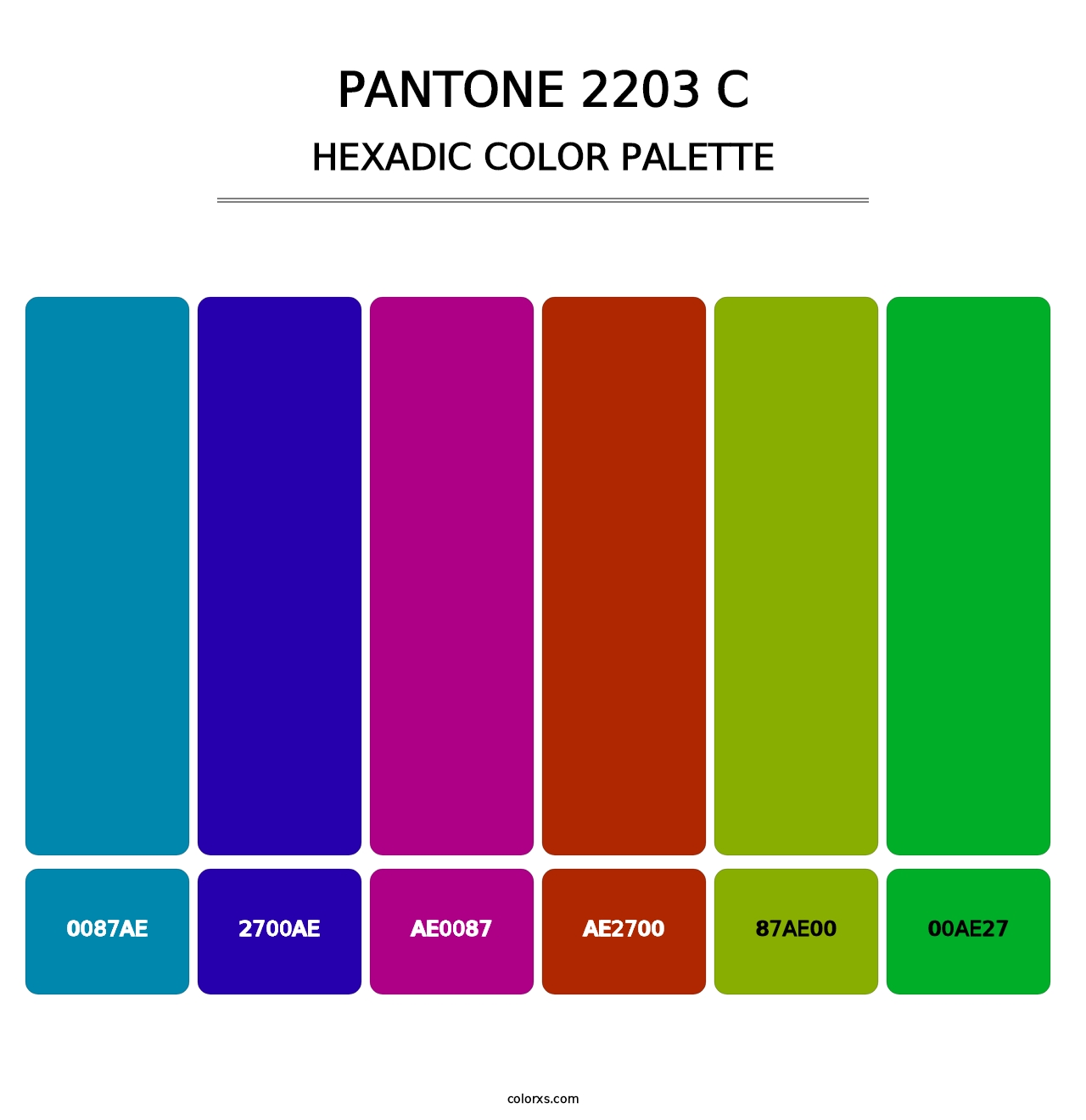 PANTONE 2203 C - Hexadic Color Palette