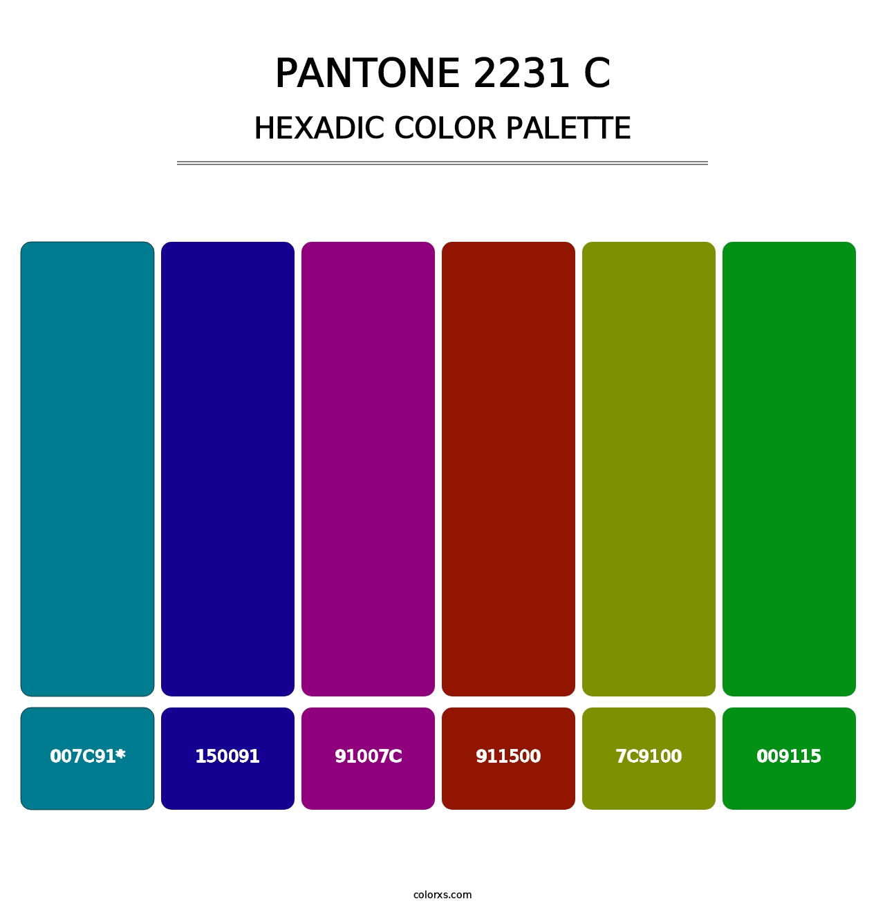 PANTONE 2231 C - Hexadic Color Palette