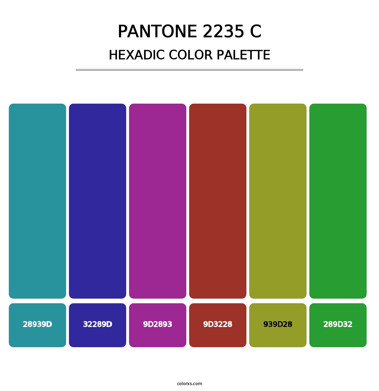 PANTONE 2235 C - Hexadic Color Palette