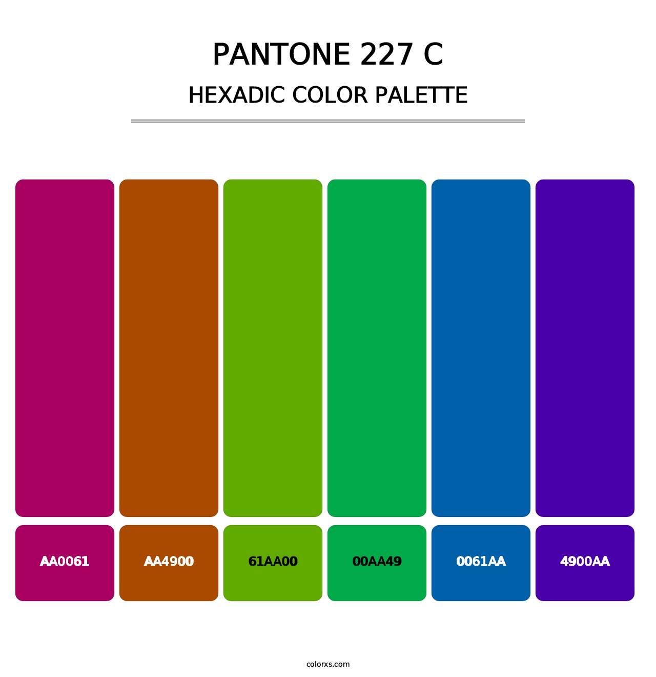 PANTONE 227 C - Hexadic Color Palette