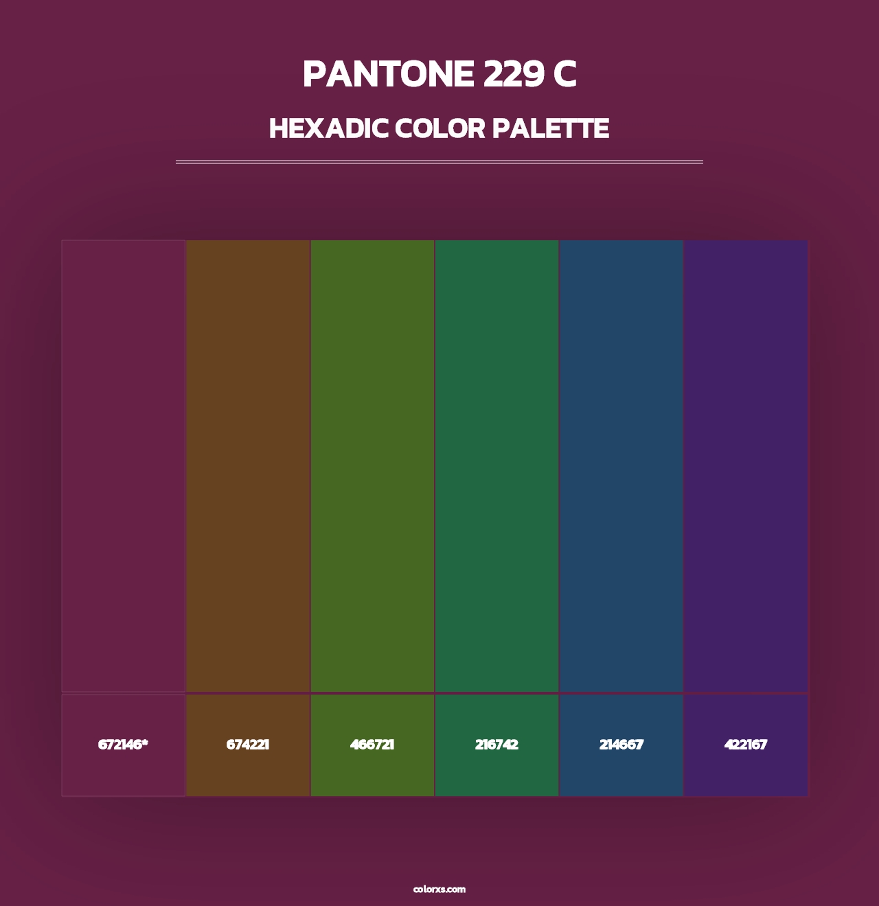 PANTONE 229 C - Hexadic Color Palette