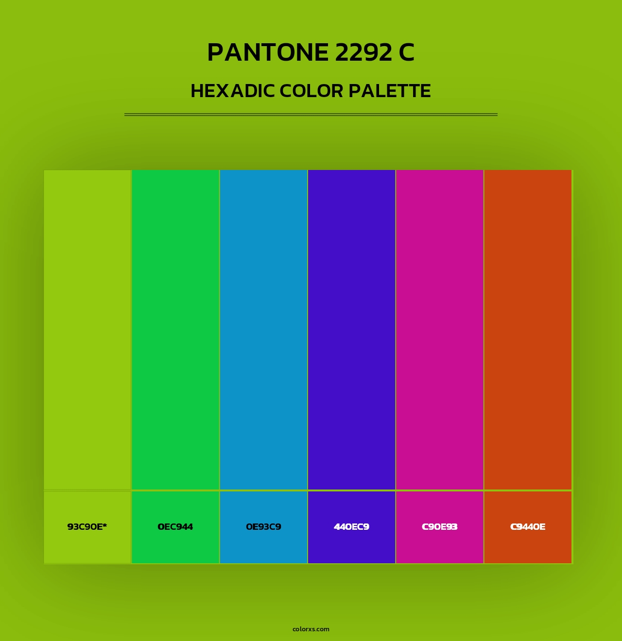 PANTONE 2292 C - Hexadic Color Palette