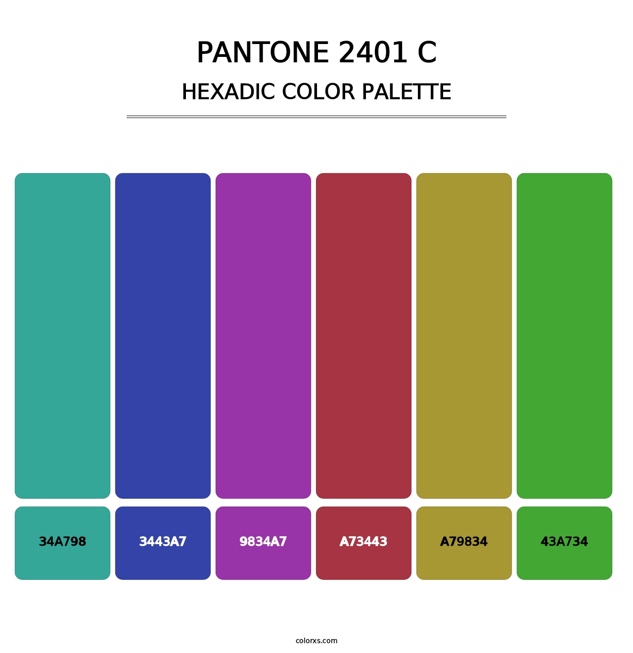 PANTONE 2401 C - Hexadic Color Palette
