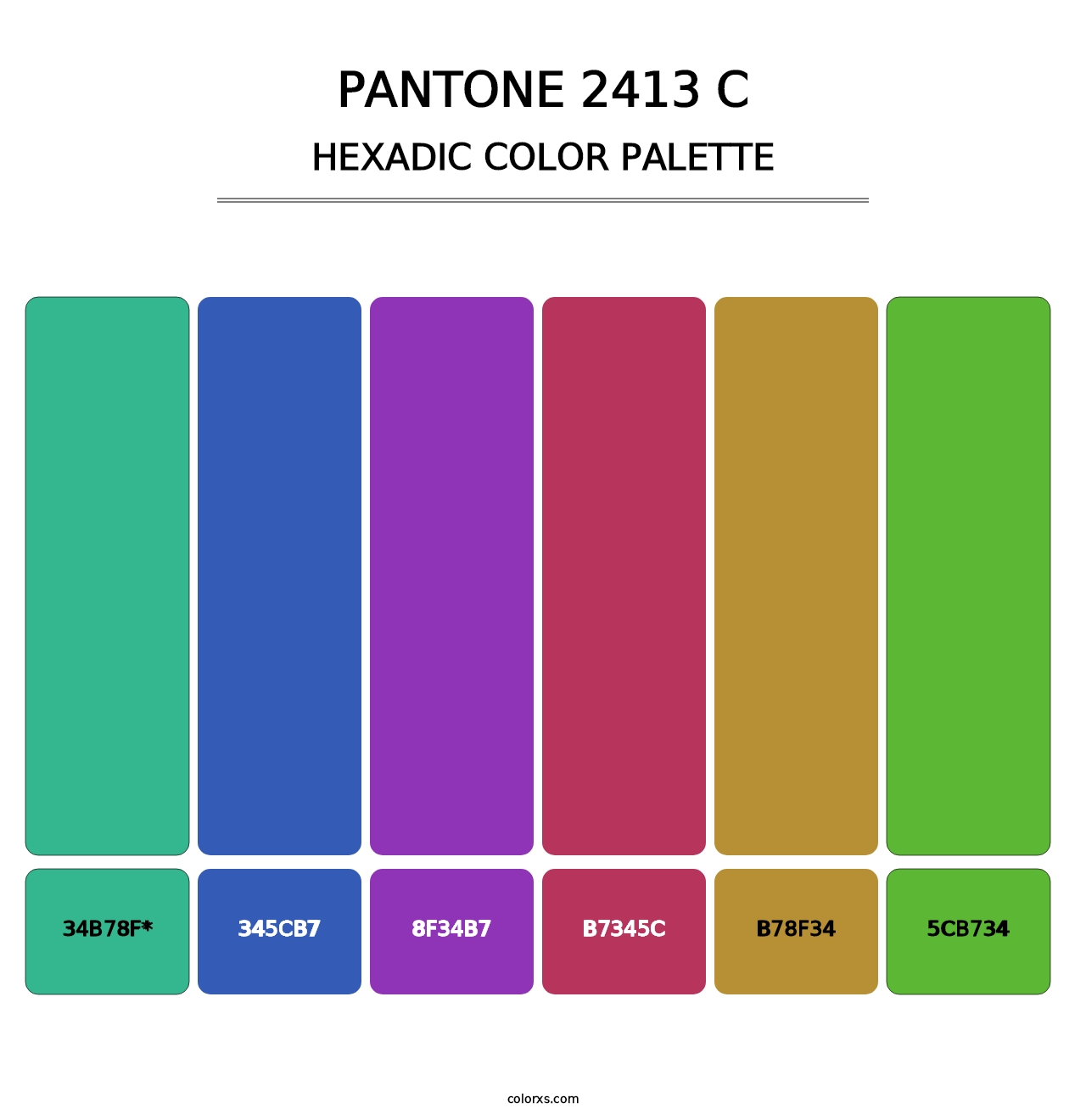 PANTONE 2413 C - Hexadic Color Palette