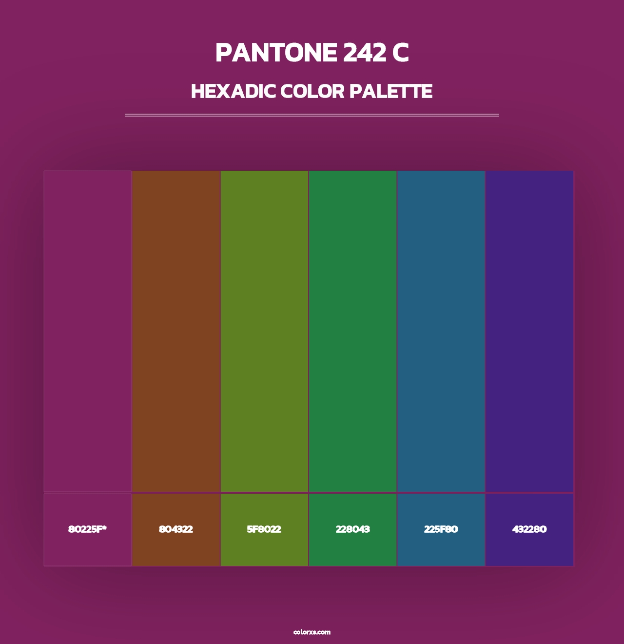 PANTONE 242 C - Hexadic Color Palette