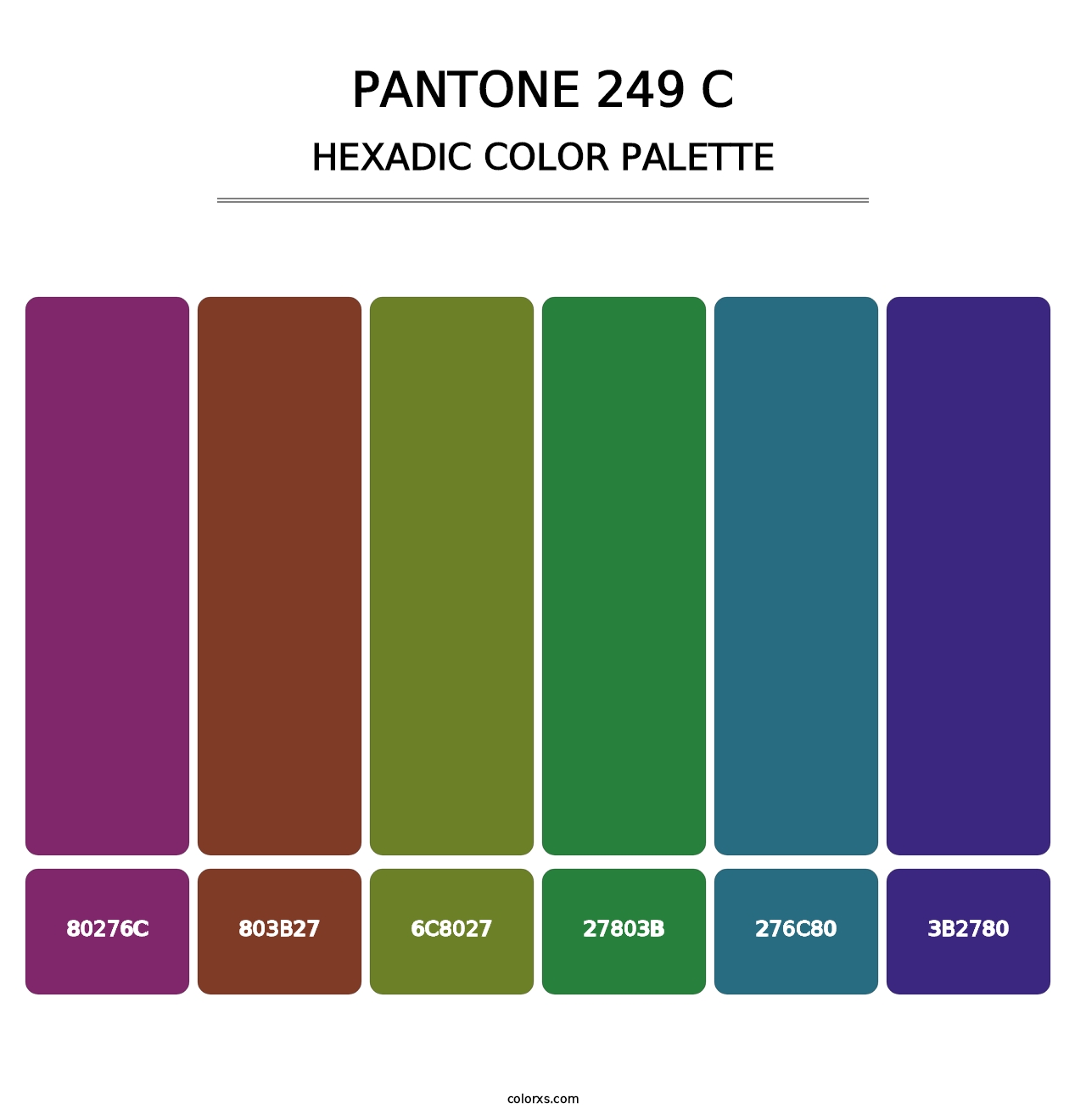 PANTONE 249 C - Hexadic Color Palette