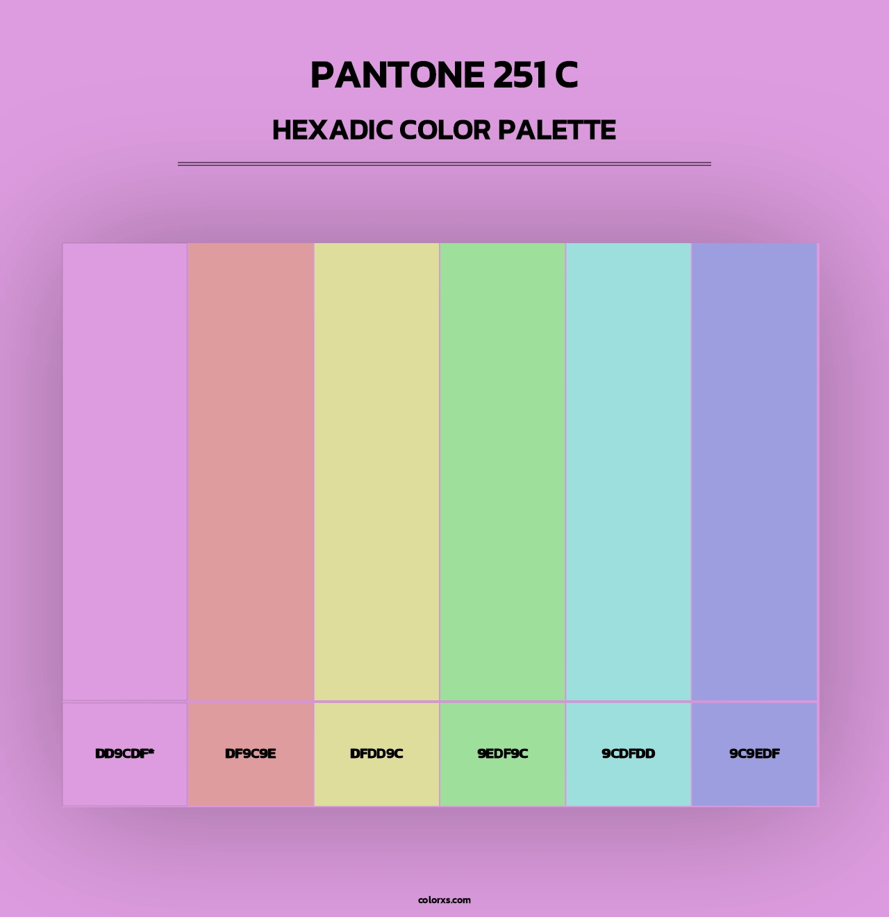 PANTONE 251 C - Hexadic Color Palette