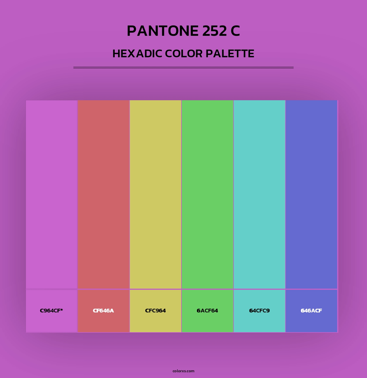PANTONE 252 C - Hexadic Color Palette