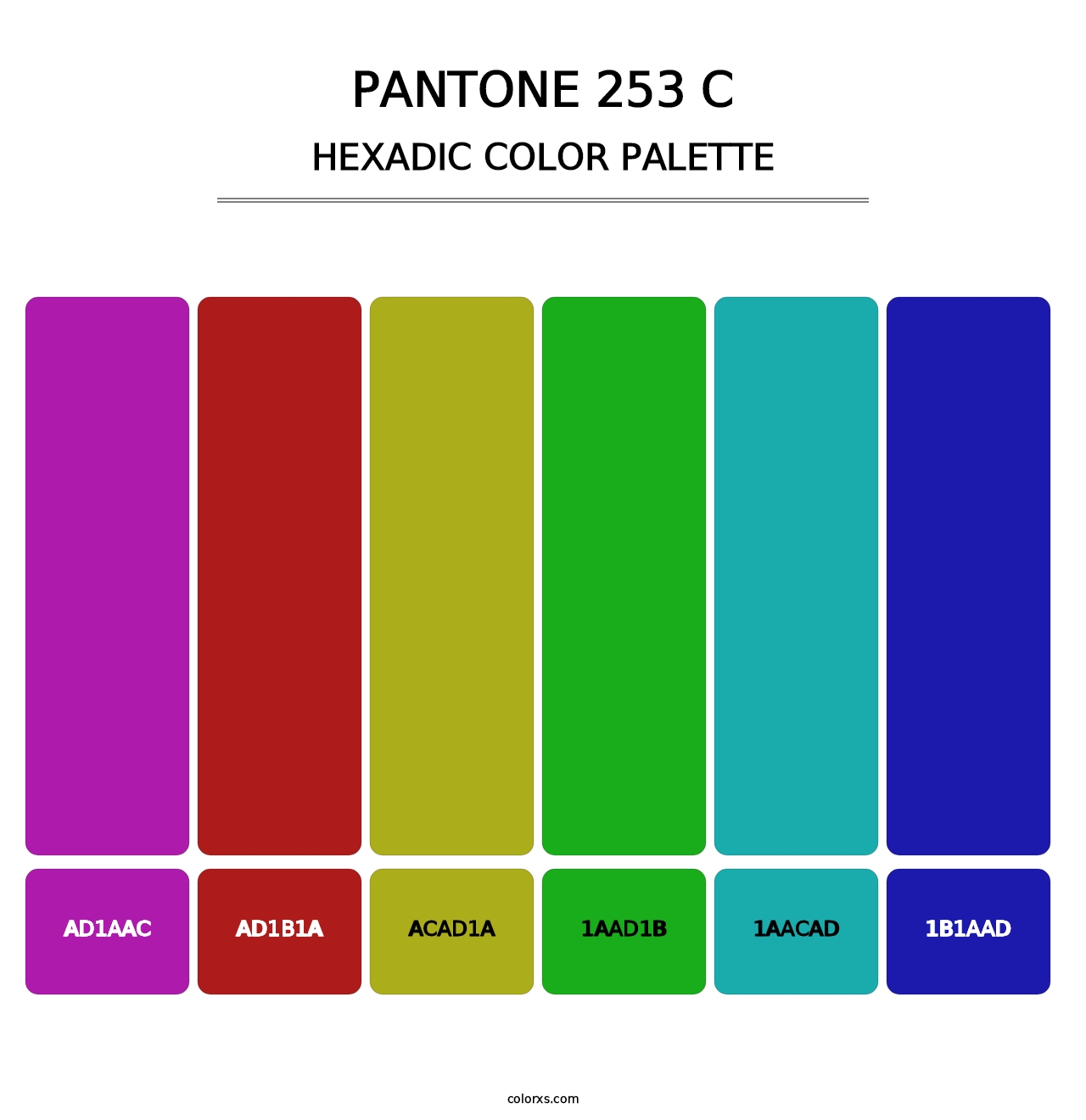 PANTONE 253 C - Hexadic Color Palette