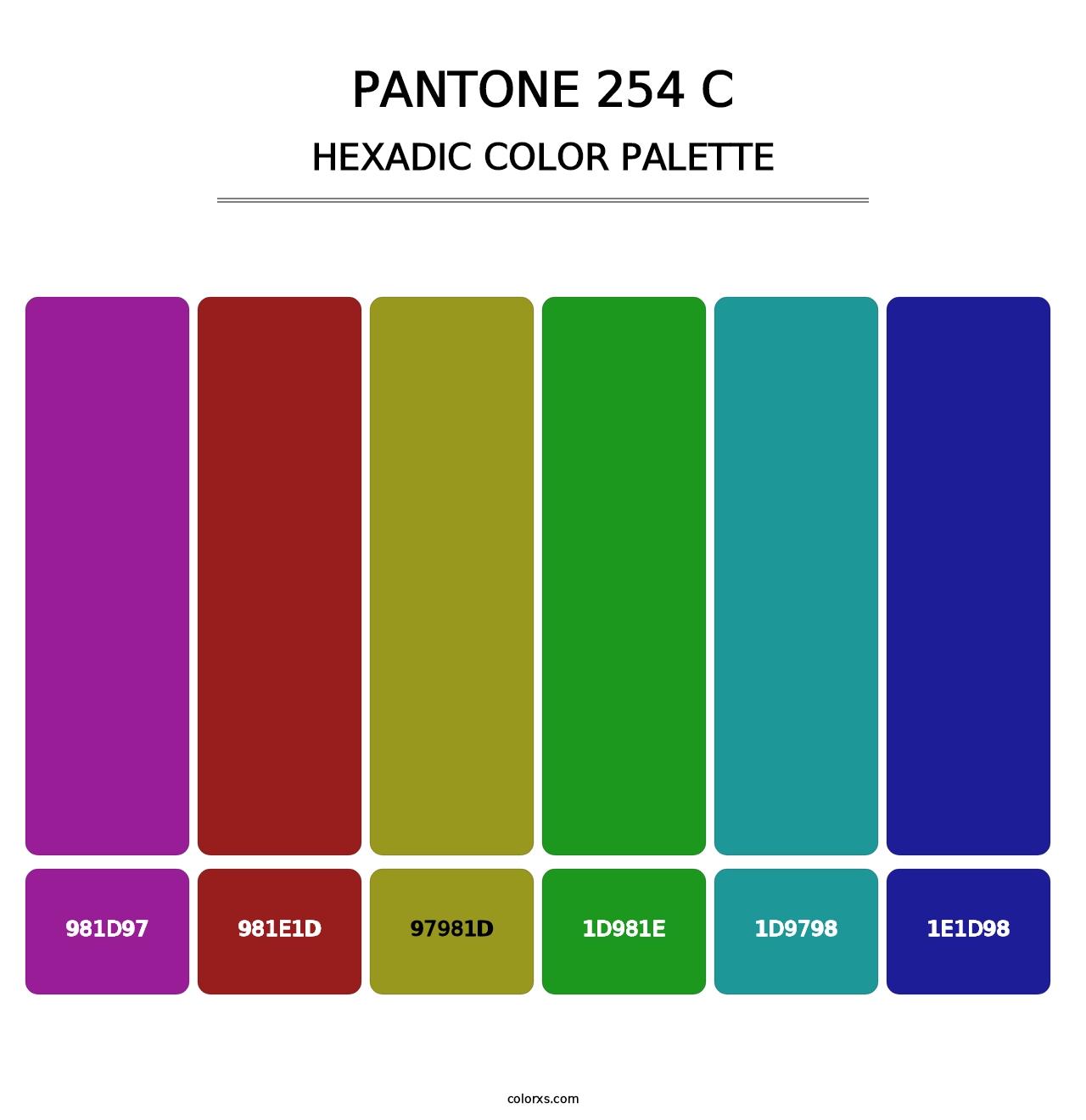 PANTONE 254 C - Hexadic Color Palette