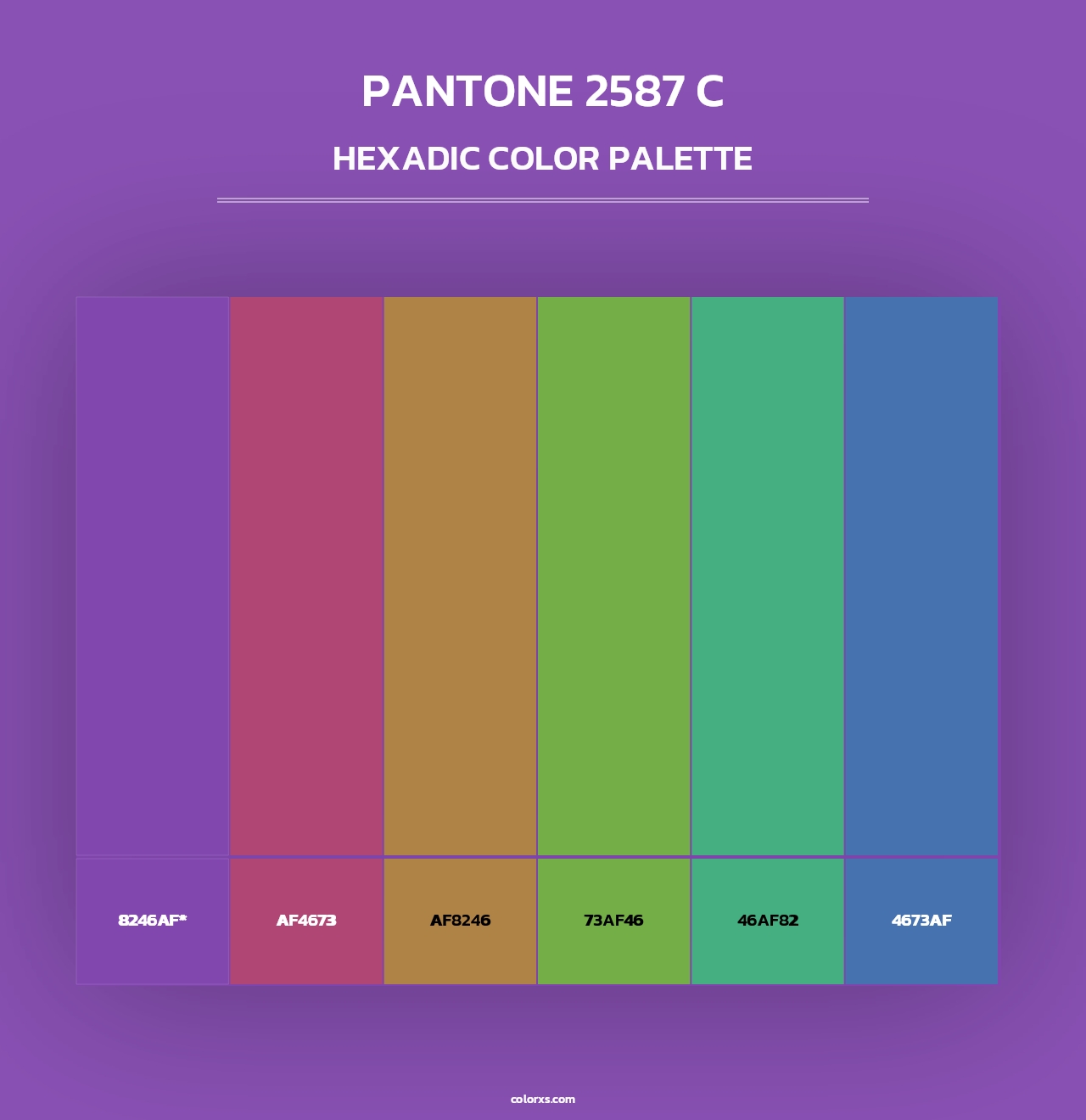 PANTONE 2587 C - Hexadic Color Palette