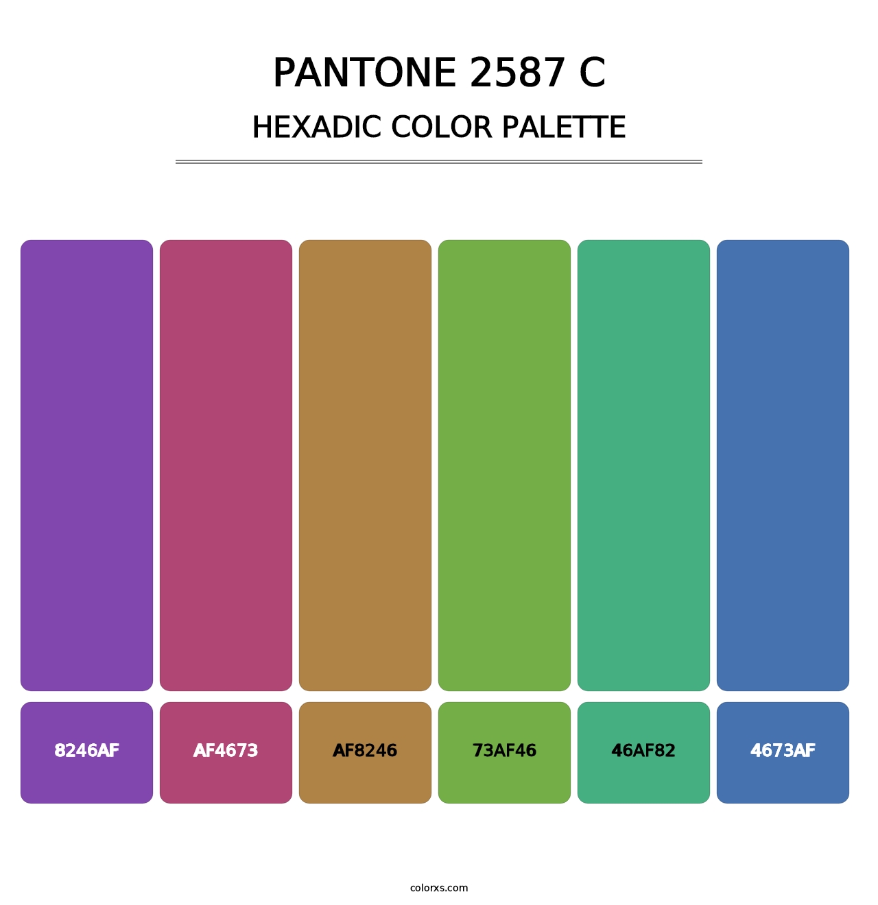 PANTONE 2587 C - Hexadic Color Palette