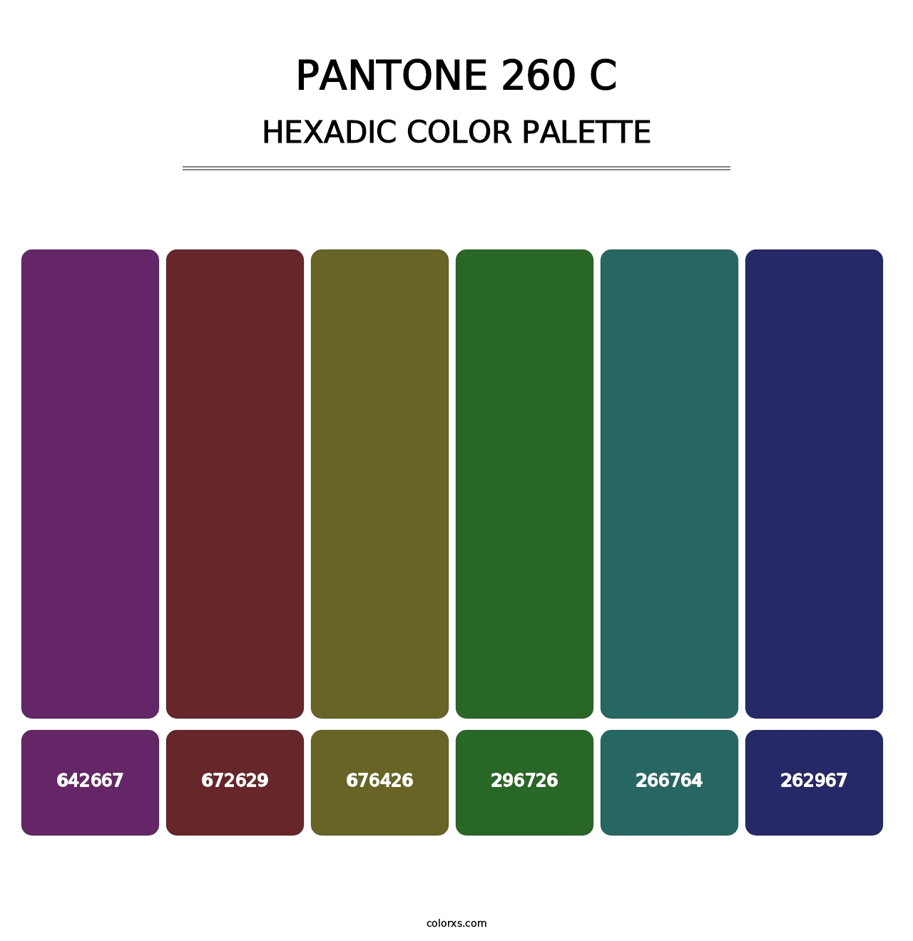 PANTONE 260 C - Hexadic Color Palette