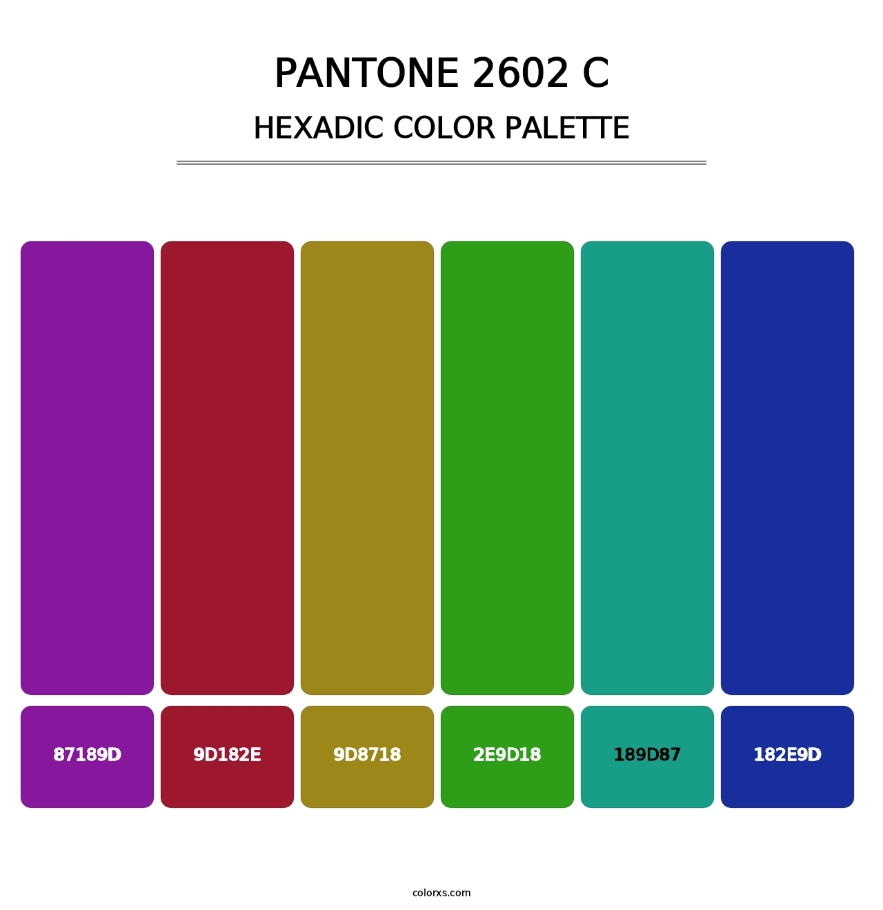 PANTONE 2602 C - Hexadic Color Palette