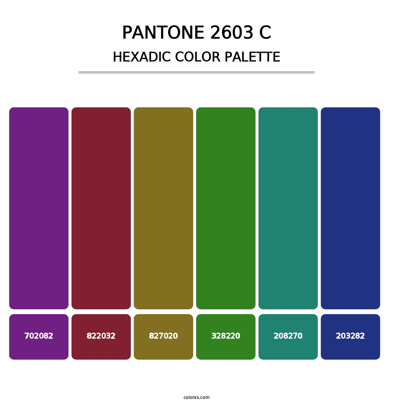 PANTONE 2603 C - Hexadic Color Palette
