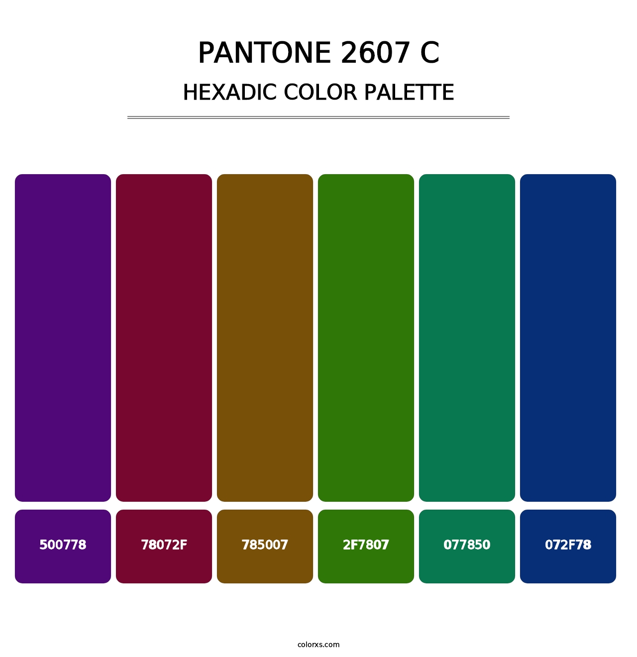 PANTONE 2607 C - Hexadic Color Palette