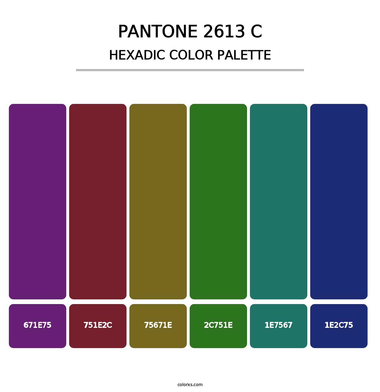 PANTONE 2613 C - Hexadic Color Palette