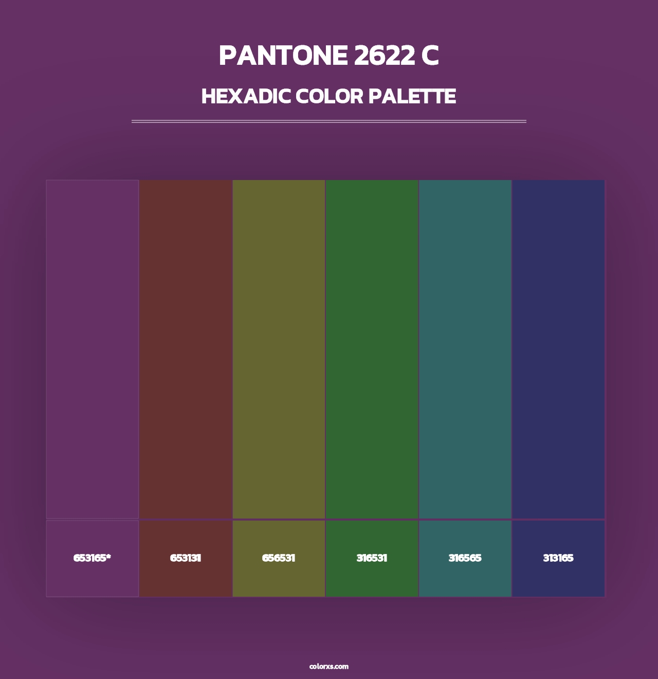 PANTONE 2622 C - Hexadic Color Palette