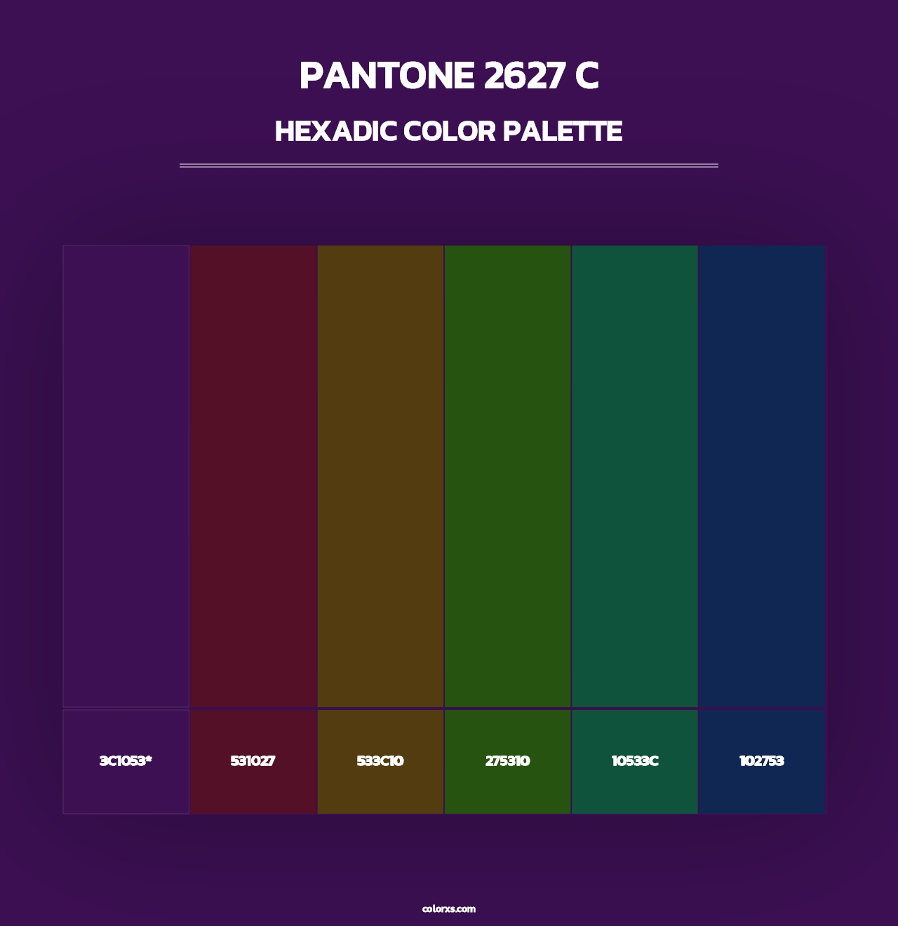 PANTONE 2627 C - Hexadic Color Palette