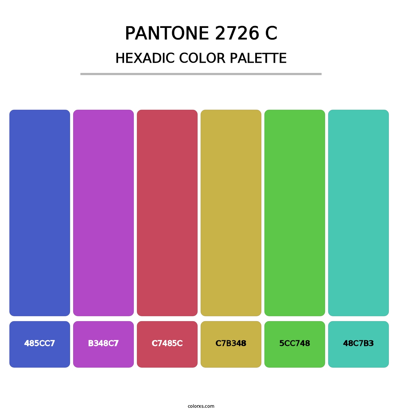 PANTONE 2726 C - Hexadic Color Palette
