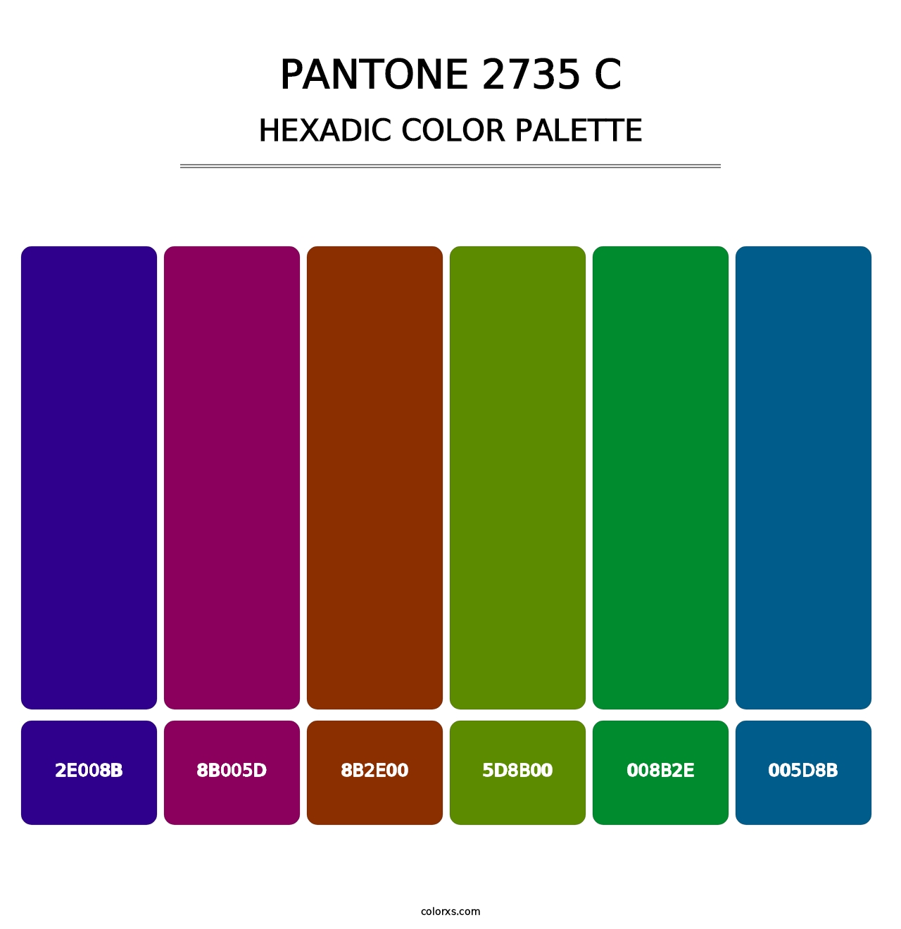 PANTONE 2735 C - Hexadic Color Palette