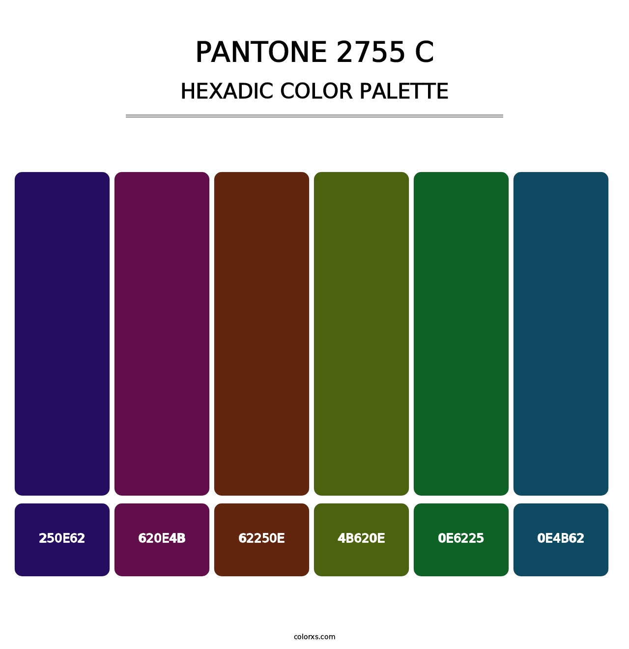 PANTONE 2755 C - Hexadic Color Palette