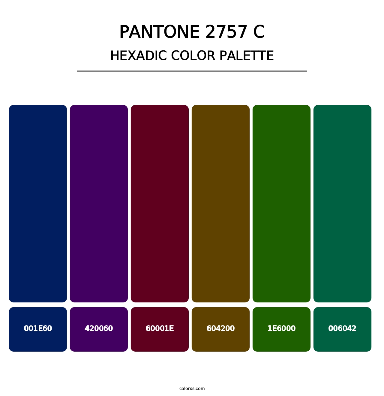 PANTONE 2757 C - Hexadic Color Palette