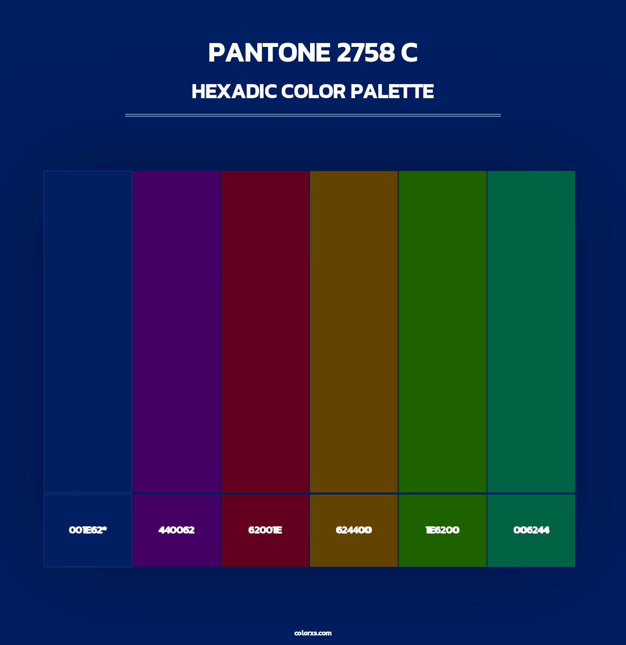 PANTONE 2758 C - Hexadic Color Palette