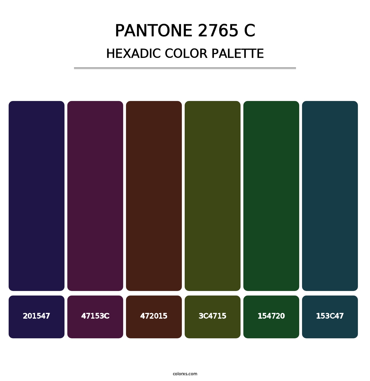 PANTONE 2765 C - Hexadic Color Palette
