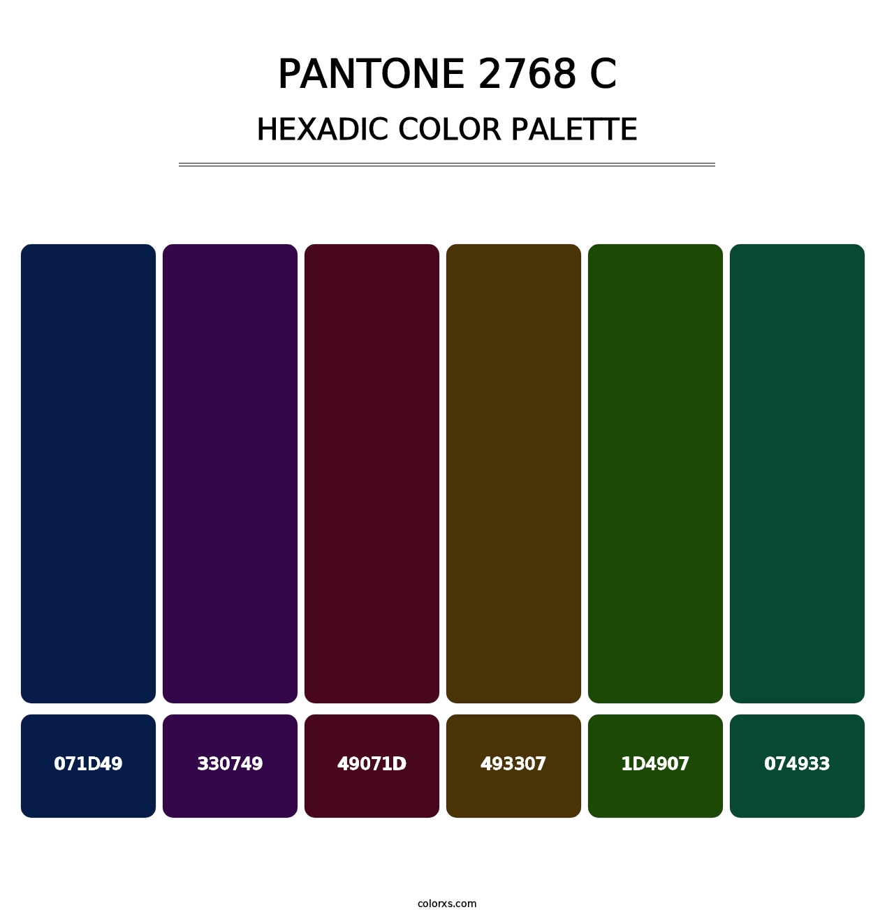 PANTONE 2768 C - Hexadic Color Palette
