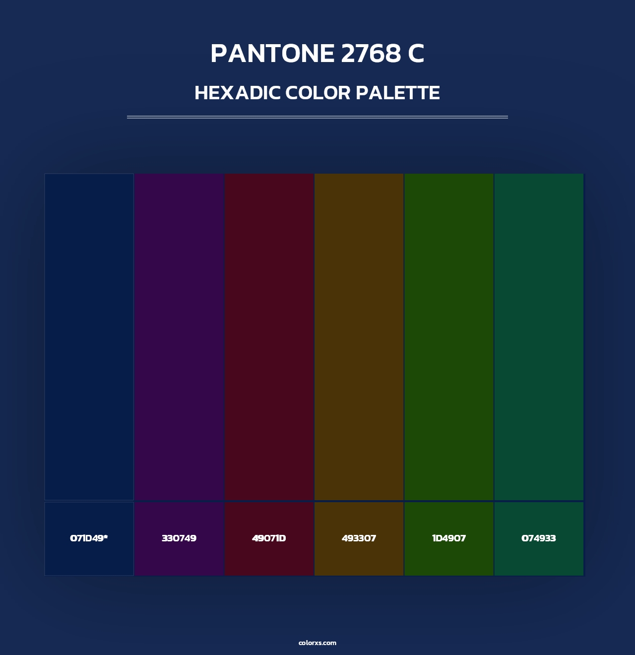 PANTONE 2768 C - Hexadic Color Palette